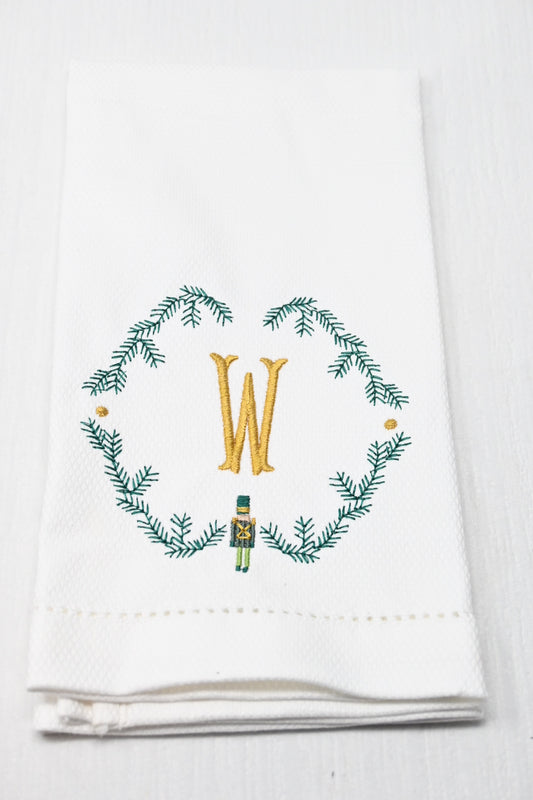 Green Nutcracker Crest Hand towel